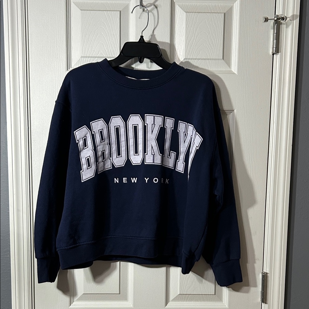 Altar'd State Navy Brooklyn Crew Neck Sweatshirt women’s size Medium